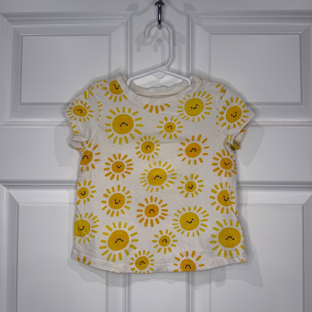 Old‎ Navy Toddler Girls Happy Sun Print Short Sleeve T-Shirt Size 2T